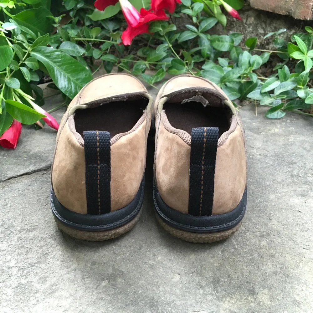 Merrill Treviso Moc Kids Tan Stone Black Walking Hiking Shoes Slip On NEW Size 1